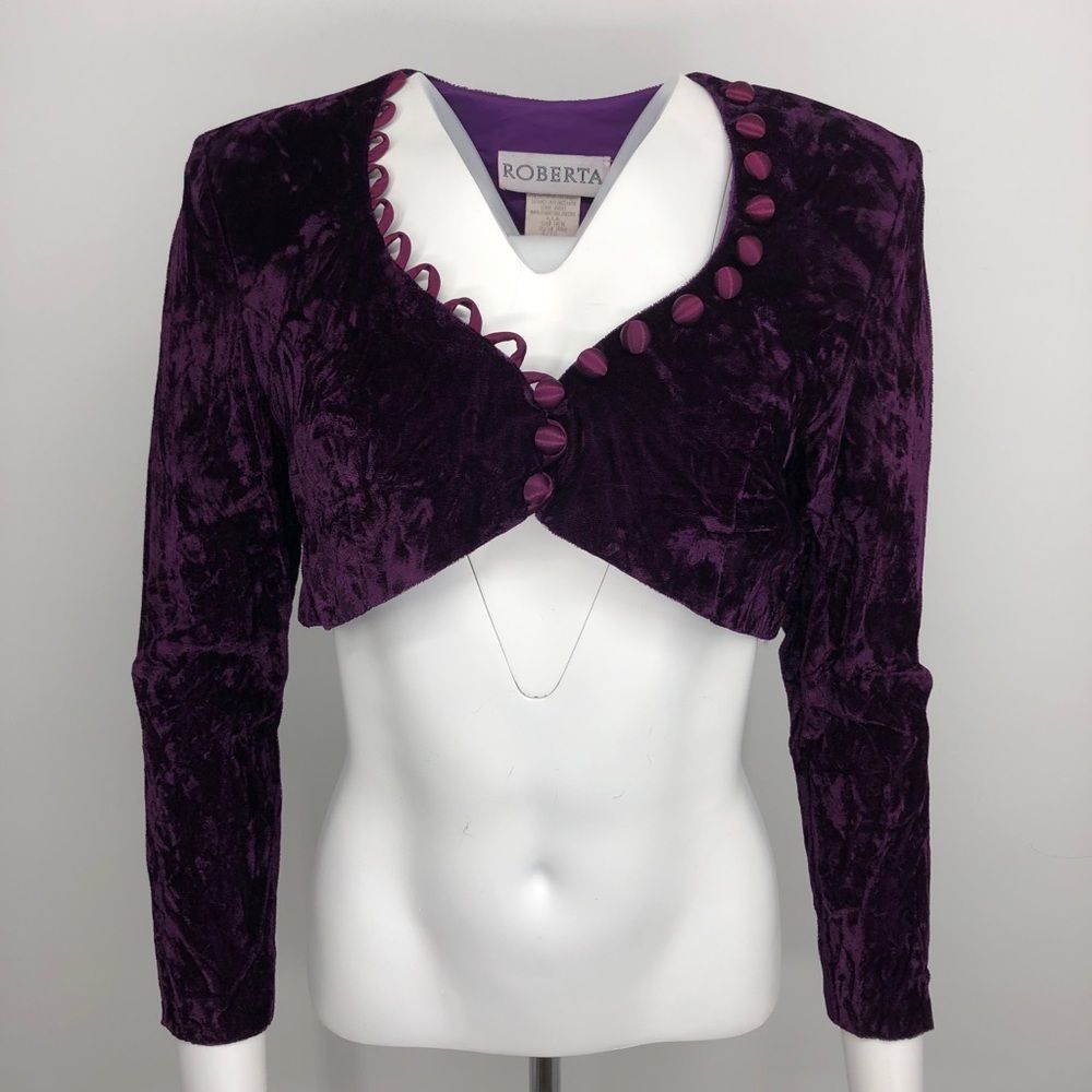 Vintage purple crushed velvet bolero